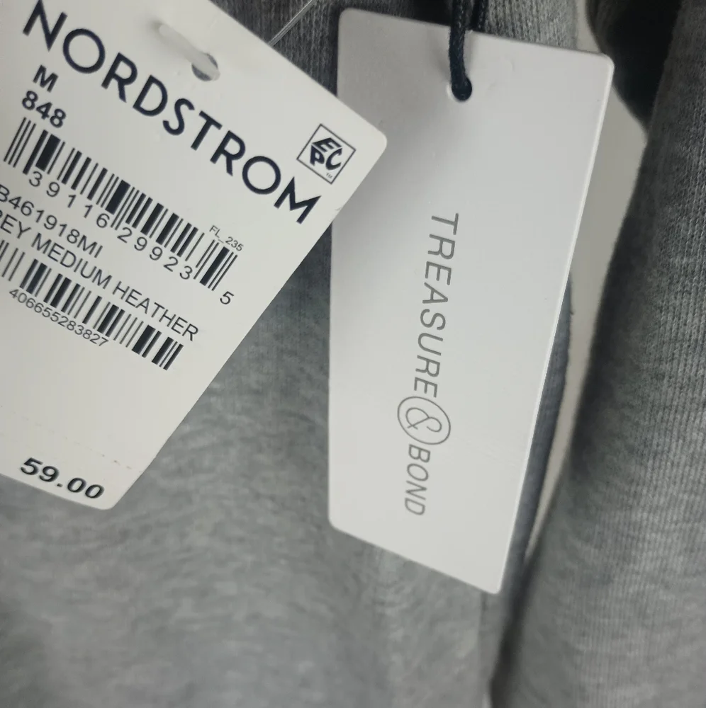 Treasure & Bond Zip-Up Hoodie In Grey Medium Heather Size Medium 8 - 10 NWT